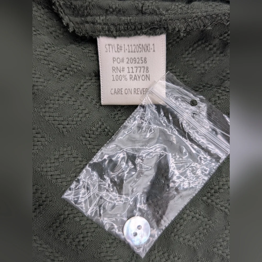 NWT LOVESTITCH Olive Green Sahara Mixed Lace Top Sz Small Rayon Flowy Boho Chic - Picture 11 of 17